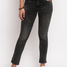 TALES & STORIES Women Black Slim Fit Heavy Faded Jeans-image-70
