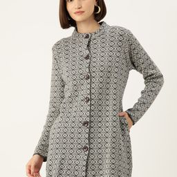American Eye Self Design Longline Acrylic Cardigan-picture-38