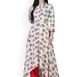 Kurti's by Menka Women Off-White Quirky Printed A-Line Kurta-34