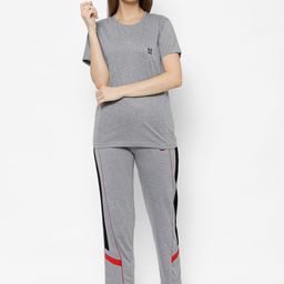 VIMAL JONNEY Women Grey Solid Night suit-picture-25