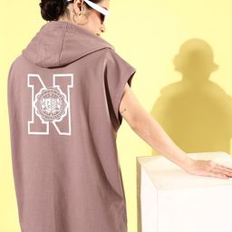 The Roadster Life Co. Calm Mauve Boxy Hello Monsoon-Anti Fits Oversized Hooded Sweatshirt-image-65
