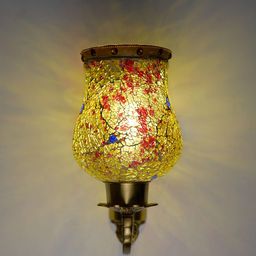 Fos Lighting Yellow & Gold-Toned Textured Antique Designer Wallchiere Lamp-picture-9