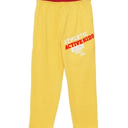SWEET ANGEL Boys Yellow & White Solid Straight-Fit Track Pants-image-94