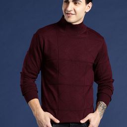 Mast & Harbour High Neck Geometric Design Pullover-image-86