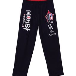 SWEET ANGEL Boys Navy Blue & White Solid Straight-Fit Track Pants-image-93