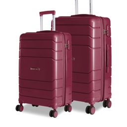 Nasher Miles Unisex Set of 2 Maroon Hard-Sided Trolley Bags-image-5