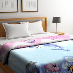 Cortina Blue & Pink AC Room 250 GSM Double Bed Blanket-image-51
