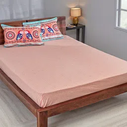 Chumbak Peach-Coloured Solid Bedding Set-picture-44