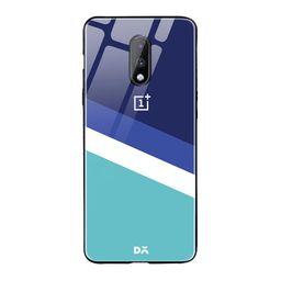 DailyObjects Blue & White Aqua Angles OnePlus 7 Glass Case-48
