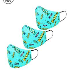 Tossido Kids Blue Pack Of 3 Printed 3-Ply Cloth Mask-54