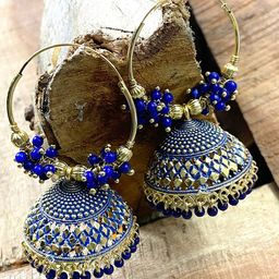 ANIKAS CREATION Blue Contemporary Jhumkas-17