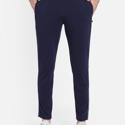 PROTEENS Men Navy Blue Solid Straight-Fit Track Pants-image-10