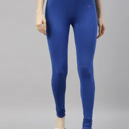 TWIN BIRDS Women Blue Solid Churidar-Length Leggings-picture-8