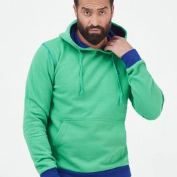 MR BUTTON Men Green Hooded Cotton Pullover-image-93