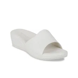 SHUZ TOUCH Women White Textured Mules-picture-17