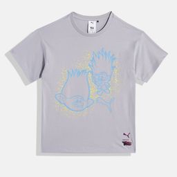 Puma x Trolls Boys Graphic Print Knitted Pure Cotton Relaxed Fit T-shirt-picture-3