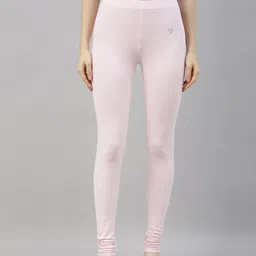 TWIN BIRDS Women Pink Solid Churidar-Length Leggings-image-98