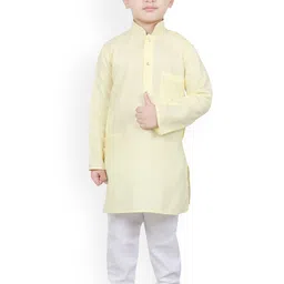 SG YUVRAJ Boys Yellow Solid Kurta with Churidar-image-11
