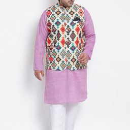 Hangup Men Multicoloured Self Design Kurta with Pyjamas-22