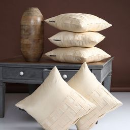 ROMEE Gold-Toned Set of 5 Solid Square Cushion Covers-2