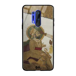 DailyObjects Yellow & White Royal Tiika OnePlus 8 Pro Glass Case-37