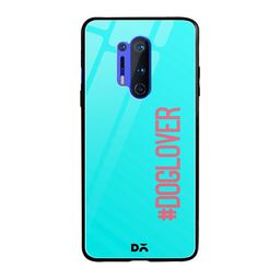 DailyObjects Turquoise Blue & Pink Dog Lover OnePlus 8 Pro Glass Case-52