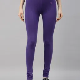 TWIN BIRDS Women Purple Solid Churidar-Length Leggings-picture-50