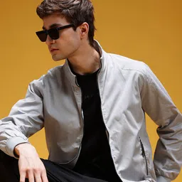 HERE&NOW Men Pure Cotton Bomber Jacket-picture-29