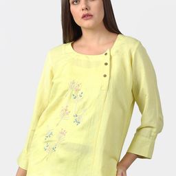 DART STUDIO Yellow Linen Regular Top-65