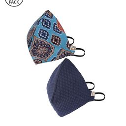 VASTRAMAY Unisex 2 Pcs 4-Ply Reusable Outdoor Fashion Masks With Fible Potli Bag-10