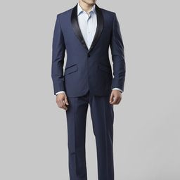 Raymond Men Blue Solid Regular-Fit Tuxedo Suit-image-5