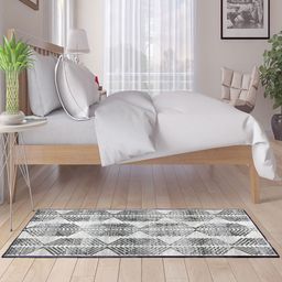 Status Grey & Black Geometric Printed Bed Runner-31
