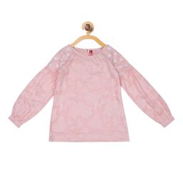 Blue Giraffe Girls Pink Self Design Top-picture-17