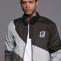 HRX by Hrithik Roshan Brand Logo Printed Colourblocked Tailored Jacket-picture-21