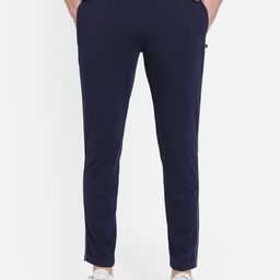 PROTEENS Men Navy Blue Solid Straight Fit Track Pants-image-9