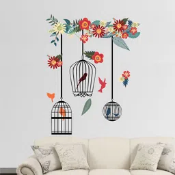 rawpockets Multicolored Adults Birds Cage Wall Stickers-image-63
