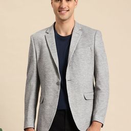 Mast & Harbour Notched Lapel Single-Breasted Textured Blazer-image-57