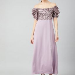 Athena Women Lavender Embellished Maxi Dress-30