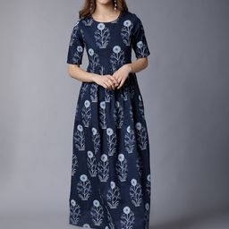 Vishudh  Printed Aline Midi Dress-image-87