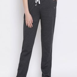 Kanvin Women Charcoal Grey Solid Lounge Pants-picture-8
