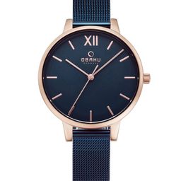 Obaku Women Blue Brass Dial & Blue Stainless Steel Straps Analogue Watch V209LXVLML-image-32