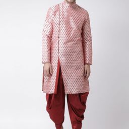 DEYANN Men Pink & Red Printed Kurta with Patiala-16