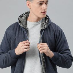 ADBUCKS Men Navy Blue Hooded Sweatshirt-image-43
