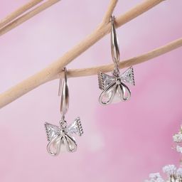 Jazz and Sizzle Rhodium Plated Pearls and Crystal Studded Contemporary Drop Earrings-67