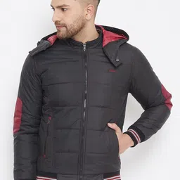 Adobe Men Black Solid Lightweight Padded Jacket-image-33