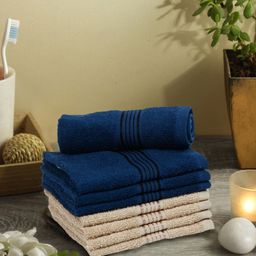 BIANCA Set Of 8 Yellow Solid Super Absorbent 380 GSM Cotton Face Towels-11
