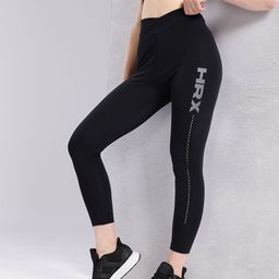 HRX by Hrithik Roshan Women Brand Logo Print Mid-Rise Cropped Running Tights-image-22
