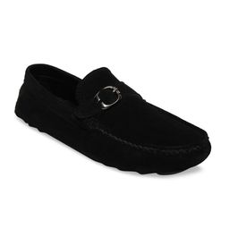 Louis Stitch Men Obsidian Black Italian Suede Leather Handmade Driving Loafers-picture-28