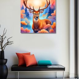 OLIVE TREE Blue & Orange Canvas Paintings Wall Art-picture-23
