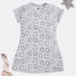 YK X Minute Mirth Girls Animal Print A-Line Dress-image-67
